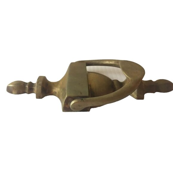 Vintage Brass Door Knocker Solid Engravable Colonial Classic Design 7.5" x 3.5" - Picture 8 of 12